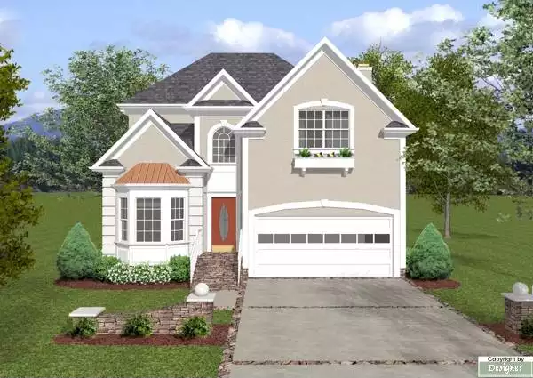 image of 2 story european house plan 7597